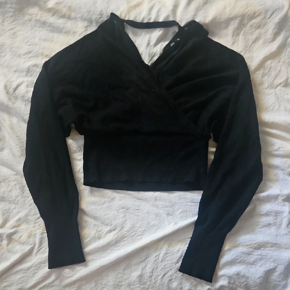 Black Sweater, Cross Over, Halter, Size Small, Papermoon